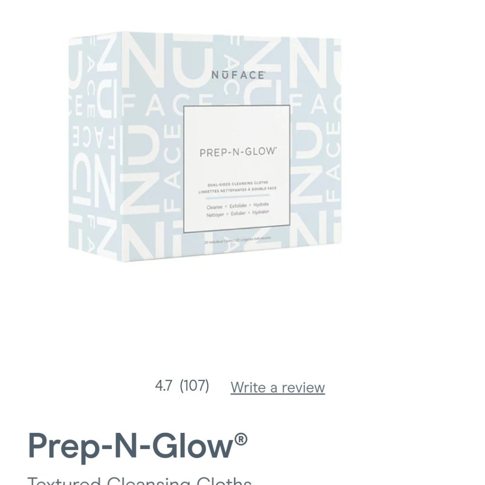 NUFACE Prep-N-Glow Dual Sided Cleansing Cloths - Box of 20